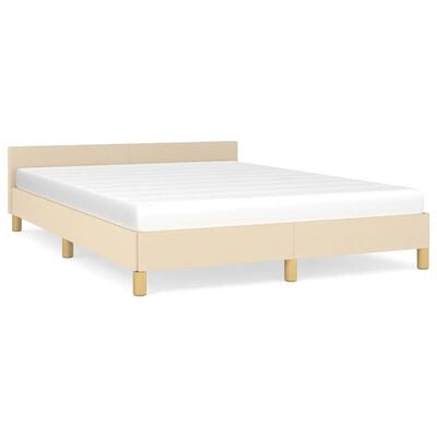 vidaXL Cadre de lit sans matelas crème 140x190 cm tissu