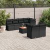 vidaXL Salon de jardin 8 pcs avec coussins noir r&eacute;sine tress&eacute;e