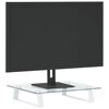 vidaXL Support de moniteur blanc 40x35x8 cm verre trempé et métal