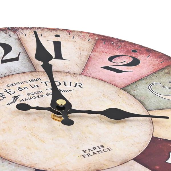 Horloge Murale Design En Verre Floral blanc contour bleu 30x30