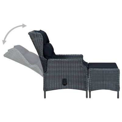 vidaXL Ensemble de salle à manger de jardin 5 pcs Gris foncé