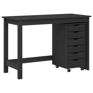 vidaXL Ensemble bureau et cabinet roulant MOSS 2 pc Noir