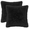 vidaXL Coussin avec oreiller HEERLEN 12 pi&egrave;ces Noir Fleece PV
