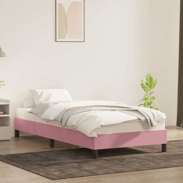 vidaXL Cadre de lit sans matelas rose 80x220 cm velours
