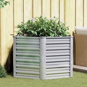 vidaXL Lit sur&eacute;lev&eacute; de jardin 129x77 cm Acier galvanis&eacute; Argent&eacute;