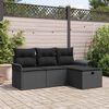 vidaXL Ensemble de canap&eacute; de jardin avec coussin 4 pcs Noir Poly rotin