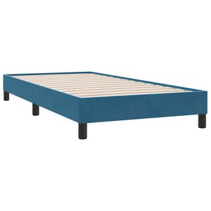 vidaXL Cadre de lit sans matelas bleu fonc&eacute; 90x210 cm velours