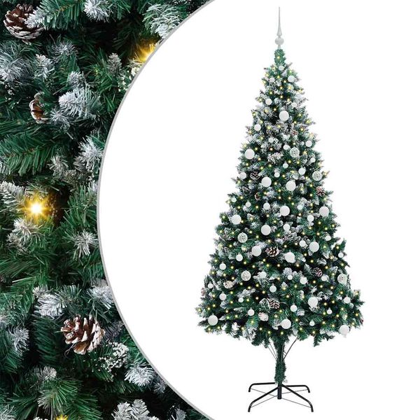 vidaXL Sapin de Noël artificiel Vert 210 cm PVC, Acier et Plastique