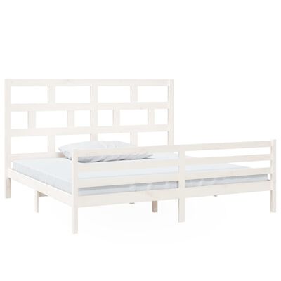 vidaXL Cadre de lit Blanc Bois de pin massif 200x200 cm