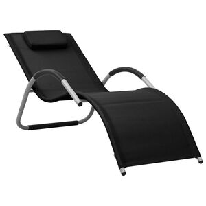 vidaXL Chaise longue textil&egrave;ne noir et gris