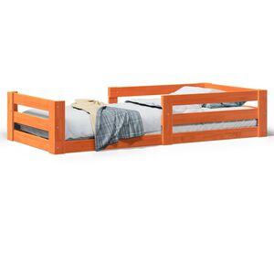 vidaXL Cadre de lit sans matelas cire marron 75x190 cm bois pin massif