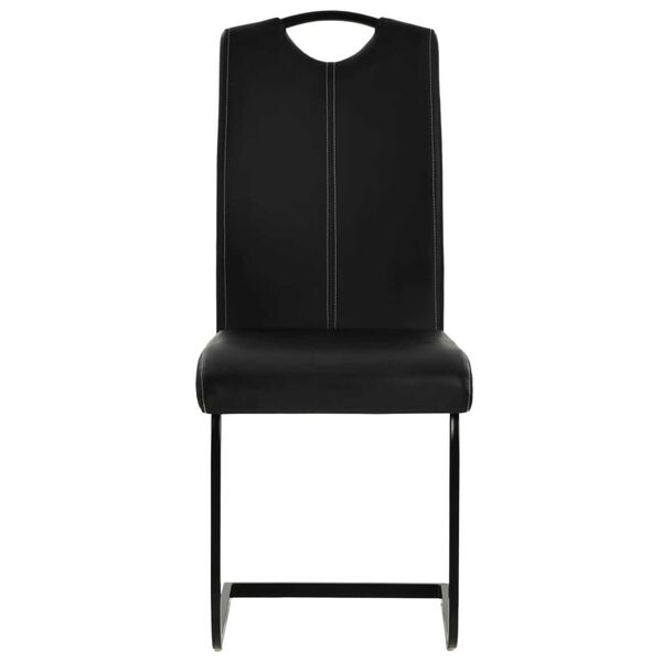 vidaXL Chaises &agrave; manger cantilever lot de 2 noir similicuir