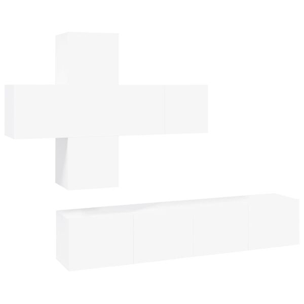 vidaXL Ensemble de meubles TV 7 pcs Blanc Bois d'ing&eacute;nierie