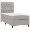 vidaXL Sommier &agrave; lattes de lit avec matelas Gris clair 90x200 cm Tissu