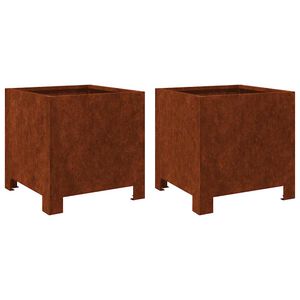 vidaXL Jardini&egrave;res 2 pcs 30x30x30 cm acier r&eacute;sistant aux intemp&eacute;ries