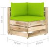 vidaXL Salon de jardin 8 pcs avec coussins Bois impr&eacute;gn&eacute; de vert