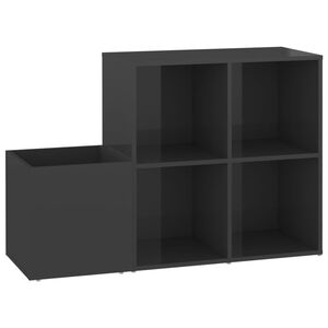 vidaXL Armoire &agrave; chaussures d&rsquo;entr&eacute;e gris brillant bois ing&eacute;nierie