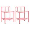 vidaXL Tables de chevet 2 pcs Rose et transparent M&eacute;tal et verre