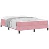 vidaXL Lit &agrave; ressorts avec matelas Rose 140 x 210 cm tissu