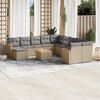vidaXL Salon de jardin avec coussins 12 pcs beige r&eacute;sine tress&eacute;e