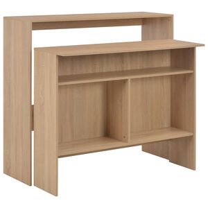 vidaXL Table de bar avec 2 dessus de table Ch&ecirc;ne 130x40x120 cm