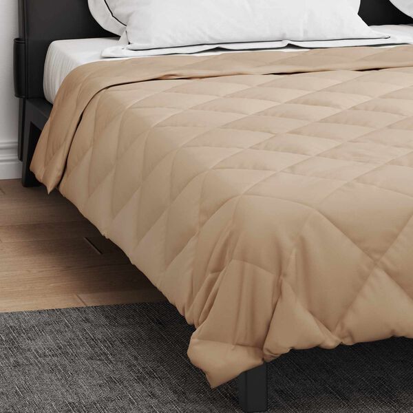 vidaXL Duvet complet toute l'ann&eacute;e Taupe 240 x 260 cm Microfibre
