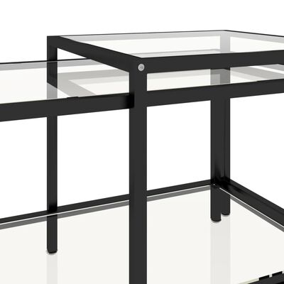 vidaXL Tables à thé 2 pcs Verre trempé Transparent