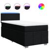 vidaXL Sommier &agrave; lattes de lit avec matelas Noir 90x200 cm Tissu