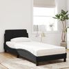 vidaXL Lit avec matelas Dover noir 90x190 cm velours