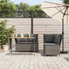 vidaXL Salon de jardin avec coussins 3 pcs gris r&eacute;sine tress&eacute;e