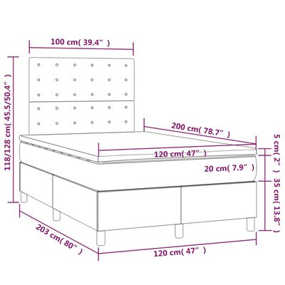 vidaXL Sommier à lattes de lit avec matelas Rose 120x200 cm Velours