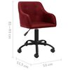 vidaXL Chaise pivotante de salle à manger Rouge bordeaux Tissu
