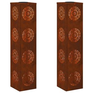 vidaXL Lumi&egrave;re de chemin LED solaire 2 pc Blanc chaud 18 x 18 x 80 cm