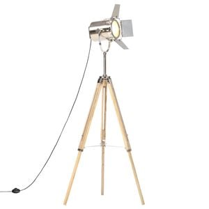 vidaXL Lampadaire &agrave; tr&eacute;pied bois de manguier massif 140 cm