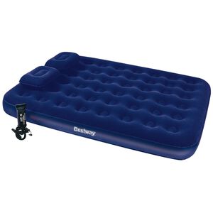 Bestway Lit gonflable floqu&eacute; avec oreiller et pompe &agrave; air 203x152x22cm