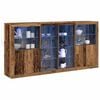 vidaXL Buffet LED 3 pcs Bois ancien 202 x 37 x 100 cm