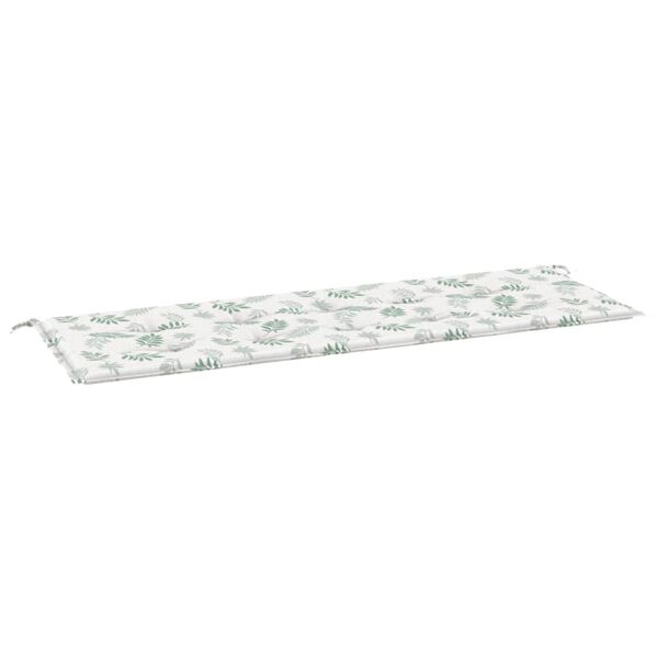 vidaXL Coussin de banc de jardin motif de feuilles 150x50x3 cm