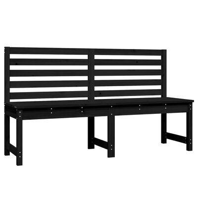 vidaXL Banc de jardin noir 157,5 cm bois massif de pin