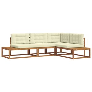 vidaXL Ensemble de canap&eacute;s d'ext&eacute;rieur 4 Pi&egrave;ce Naturel et Cr&egrave;me