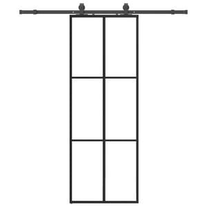 vidaXL Porte coulissante kit de quincaillerie noir 76x205 cm verre ESG