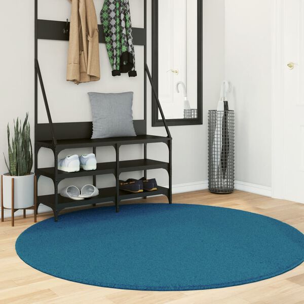 vidaXL Tapis OVIEDO &agrave; poils courts turquoise &Oslash; 160 cm