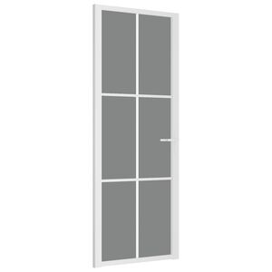 vidaXL Porte int&eacute;rieure 76x201,5 cm Blanc Verre ESG et aluminium