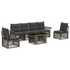 vidaXL Ensemble de canap&eacute; de jardin 7 pc Gris et Gris fonc&eacute; polyrotin