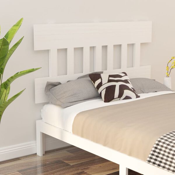 vidaXL T&ecirc;te de lit Blanc 143,5x3x81 cm Bois massif de pin