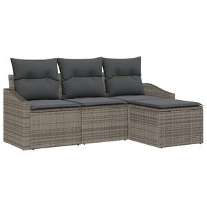 vidaXL Ensemble de Canap&eacute;s 4 pc Gris polyrotin