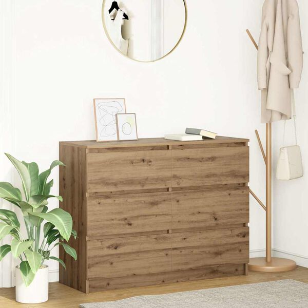 vidaXL Buffet ch&ecirc;ne artisanal 100x35x76 cm bois d'ing&eacute;nierie