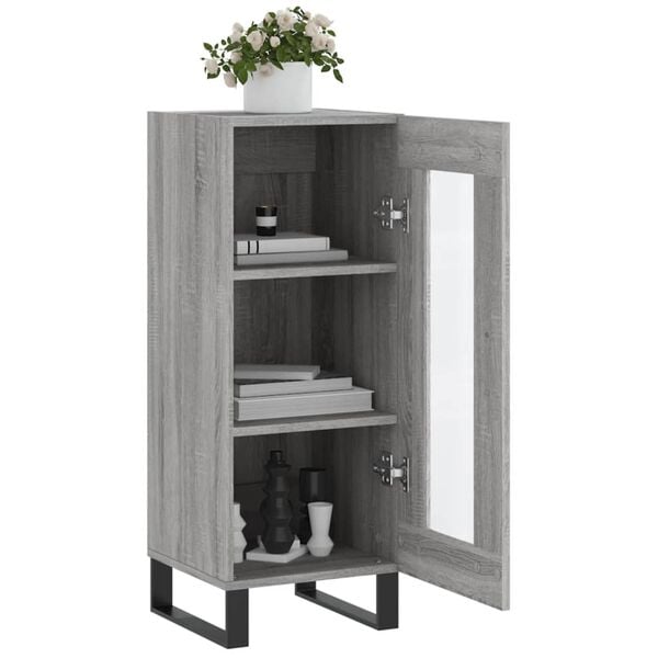 vidaXL Buffet Sonoma gris 34,5x34x90 cm Bois d'ingénierie
