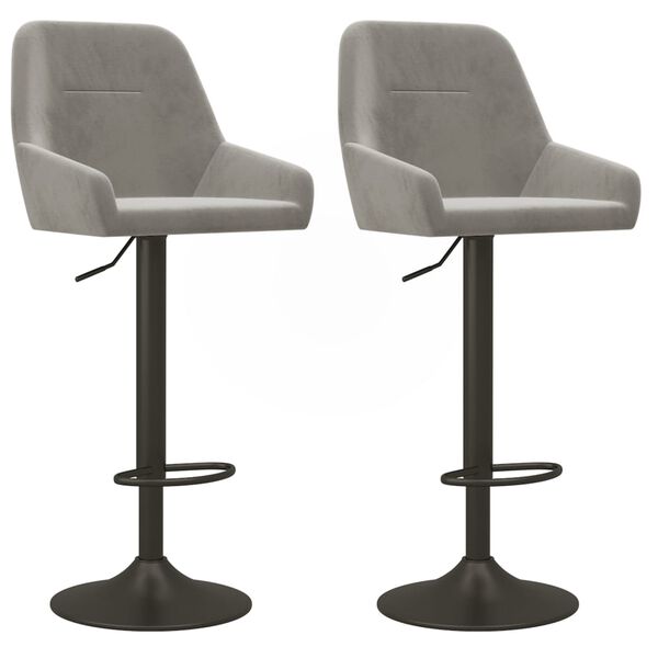 vidaXL Tabourets de bar lot de 2 gris clair velours