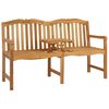 vidaXL Banc en Bois Sculpt&eacute; en Rose 155 x 60 x 94 cm Naturel