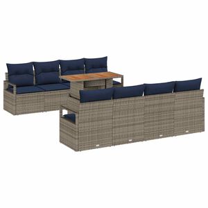 vidaXL Ensemble de canap&eacute; de jardin 9 pc 8-Nombre de places